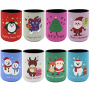 8x Christmas Stubby Stubbie Holders Beer Bottle Drink Can Cooler Santa Reindeer, H V474-626016