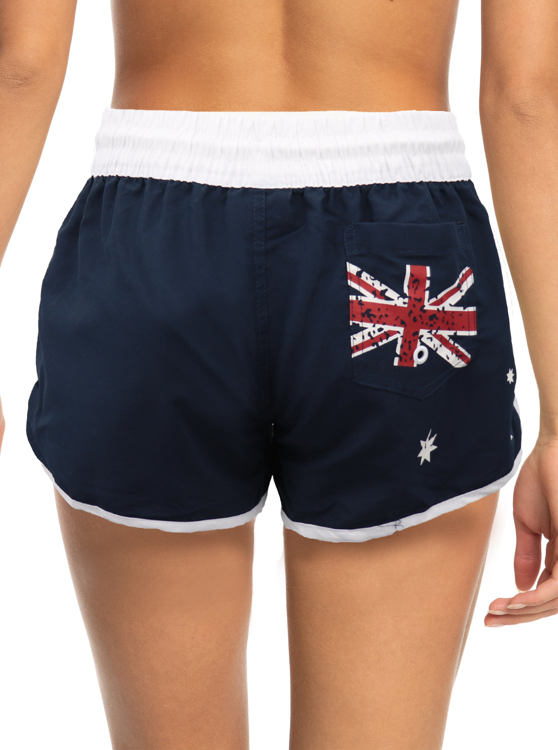 Ladies' Women's Board Shorts Australian Day Flag Gym Beach Aussie Swim Souvenir, Navy, 10 V474-626047