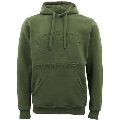 Adult Australia Day Pullover Hoodie 3D Downunder Kangaroo Souvenir Jumper Jacket, Olive, S V474-626416