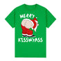 100% Cotton Christmas T-shirt Adult Unisex Tee Tops Funny Santa Party Custume, Merry Kissmyass (Green), L V474-626552