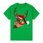 100% Cotton Christmas T-shirt Adult Unisex Tee Tops Funny Santa Party Custume, Reindeer Wink (Green), XL V474-626565
