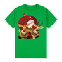 100% Cotton Christmas T-shirt Adult Unisex Tee Tops Funny Santa Party Custume, Santas Sleigh (Green), L V474-626606