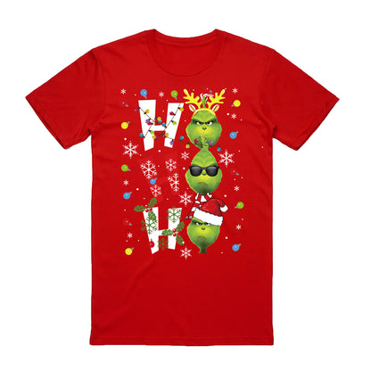 100% Cotton Christmas T-shirt Adult Unisex Tee Tops Funny Santa Party Custume, Shrek (Red), S V474-626652