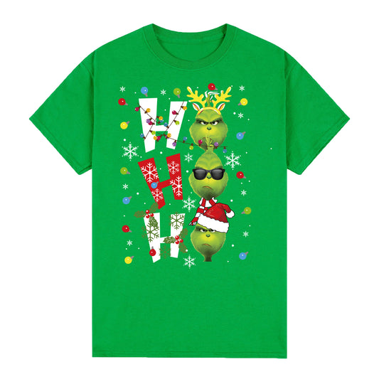 100% Cotton Christmas T-shirt Adult Unisex Tee Tops Funny Santa Party Custume, Shrek (Green), L V474-626660