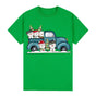 100% Cotton Christmas T-shirt Adult Unisex Tee Tops Funny Santa Party Custume, Car with Snowman (Green), L V474-626672