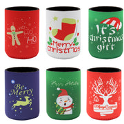 6x Christmas Stubby Stubbie Holders Beer Bottle Drink Can Cooler Santa Reindeer, E V474-626825