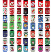 6x Christmas Stubby Stubbie Holders Beer Bottle Drink Can Cooler Santa Reindeer, E V474-626825