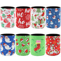 8x Christmas Stubby Stubbie Holders Beer Bottle Drink Can Cooler Santa Reindeer, G V474-626827