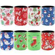 8x Christmas Stubby Stubbie Holders Beer Bottle Drink Can Cooler Santa Reindeer, G V474-626827