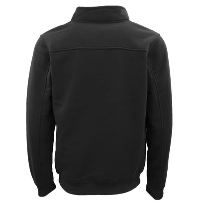 New Men's Unisex Adult Half-Zip Fleece Jumper Pullover Stand Collar Jacket Shirt, Black, XL V474-628686