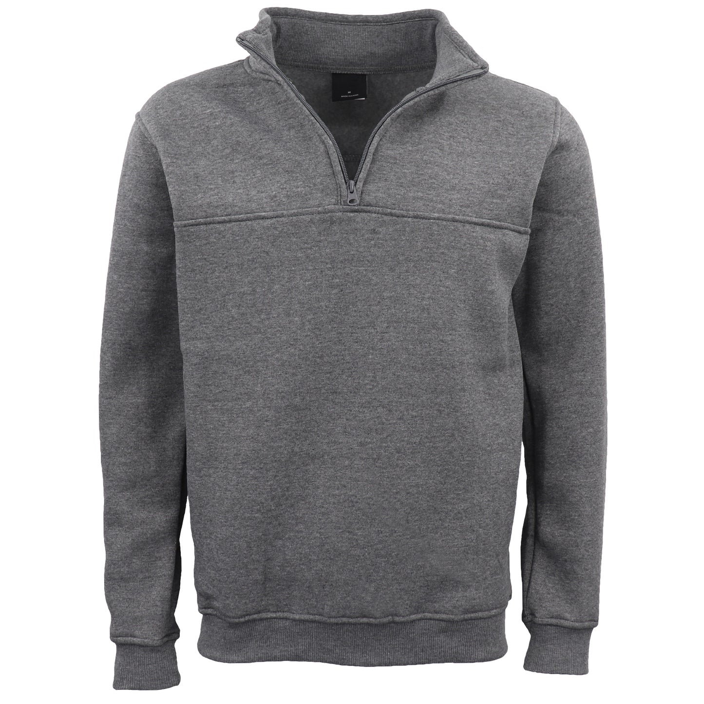 New Men's Unisex Adult Half-Zip Fleece Jumper Pullover Stand Collar Jacket Shirt, Dark Grey, M V474-628691