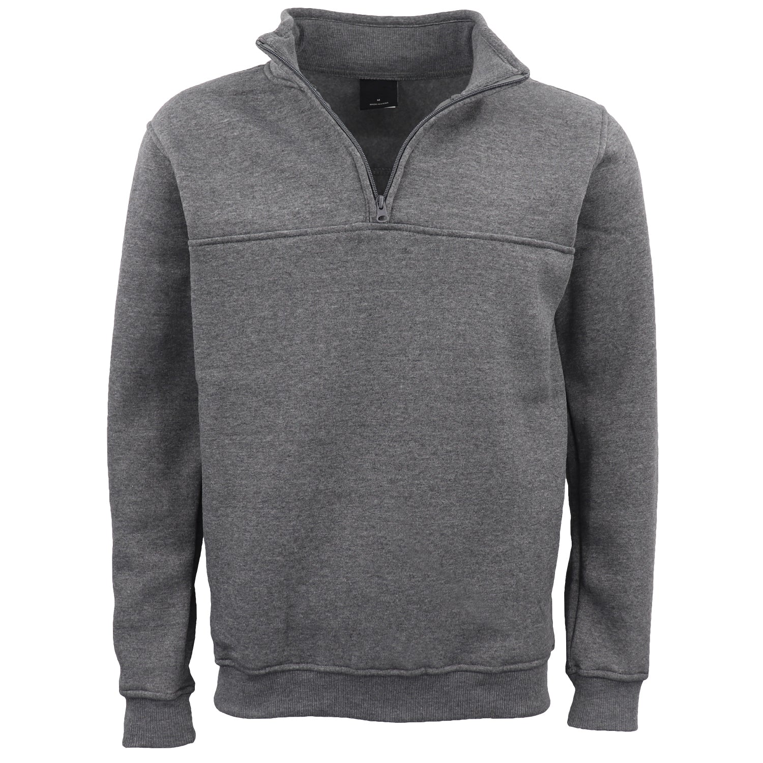 New Men's Unisex Adult Half-Zip Fleece Jumper Pullover Stand Collar Jacket Shirt, Dark Grey, M V474-628691