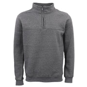 New Men's Unisex Adult Half-Zip Fleece Jumper Pullover Stand Collar Jacket Shirt, Dark Grey, 3XL