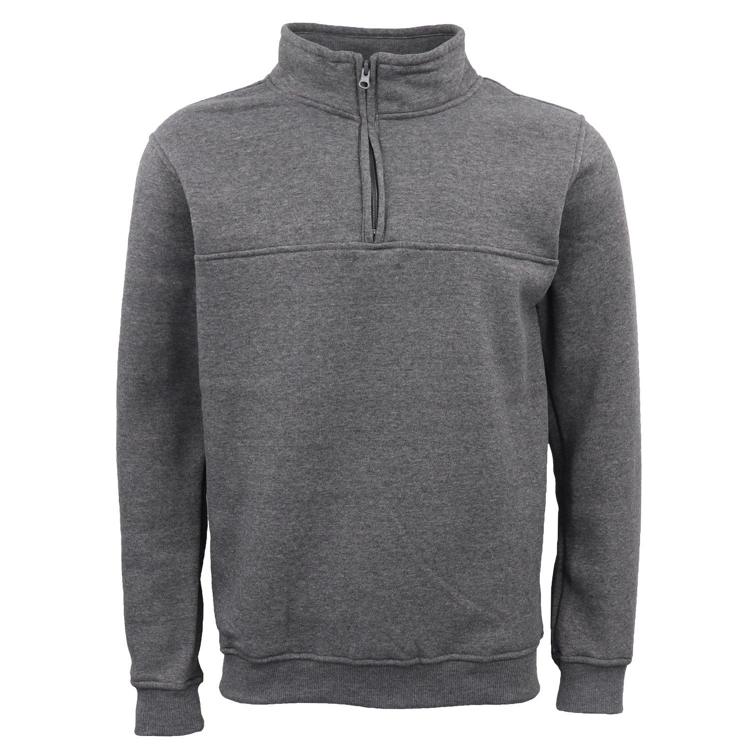 New Men's Unisex Adult Half-Zip Fleece Jumper Pullover Stand Collar Jacket Shirt, Dark Grey, 3XL