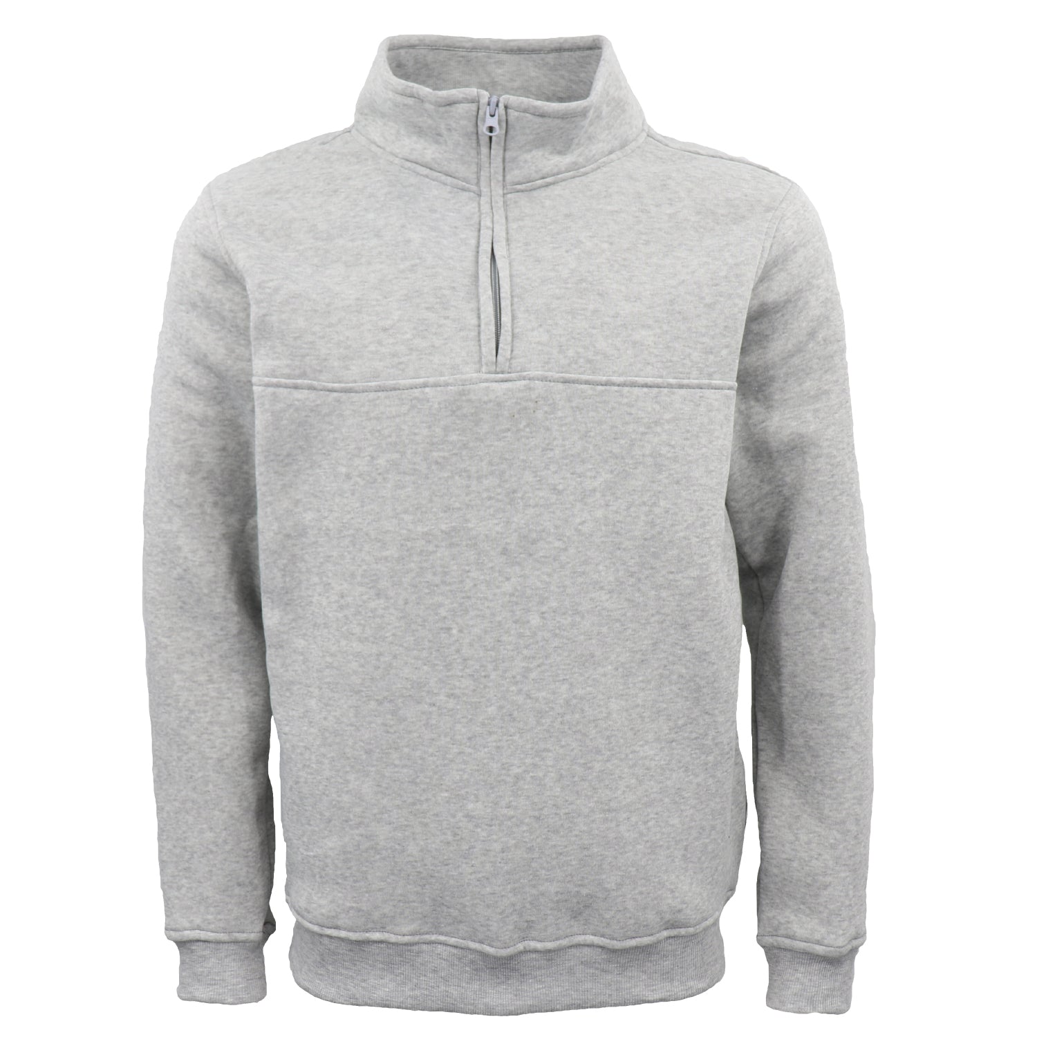 New Men's Unisex Adult Half-Zip Fleece Jumper Pullover Stand Collar Jacket Shirt, Light Grey, XL V474-628700