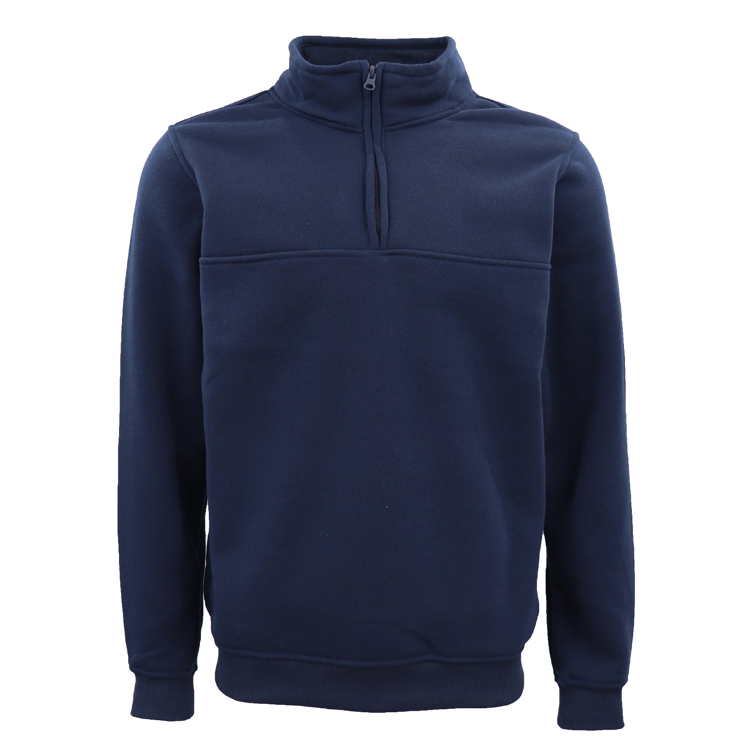 New Men's Unisex Adult Half-Zip Fleece Jumper Pullover Stand Collar Jacket Shirt, Navy, XS V474-628703