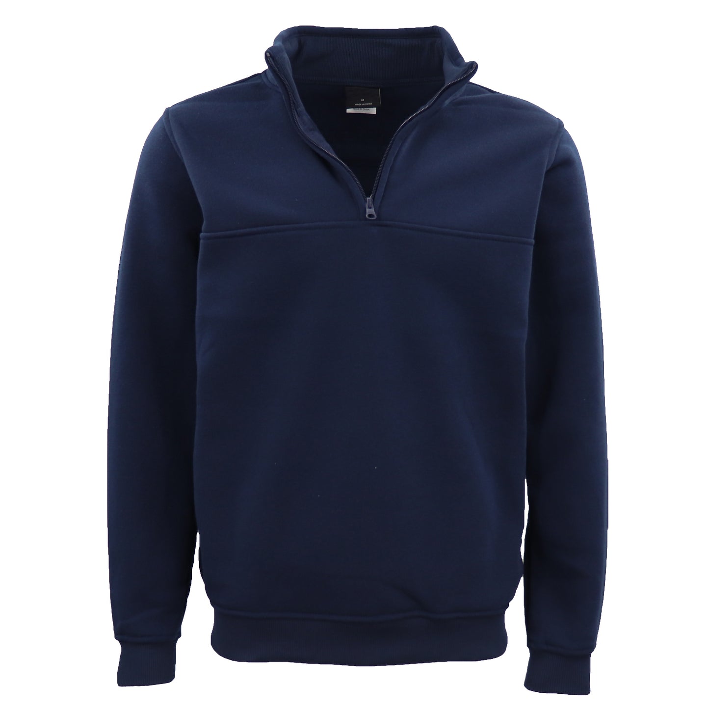 New Men's Unisex Adult Half-Zip Fleece Jumper Pullover Stand Collar Jacket Shirt, Navy, S V474-628704