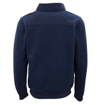 New Men's Unisex Adult Half-Zip Fleece Jumper Pullover Stand Collar Jacket Shirt, Navy, L V474-628706