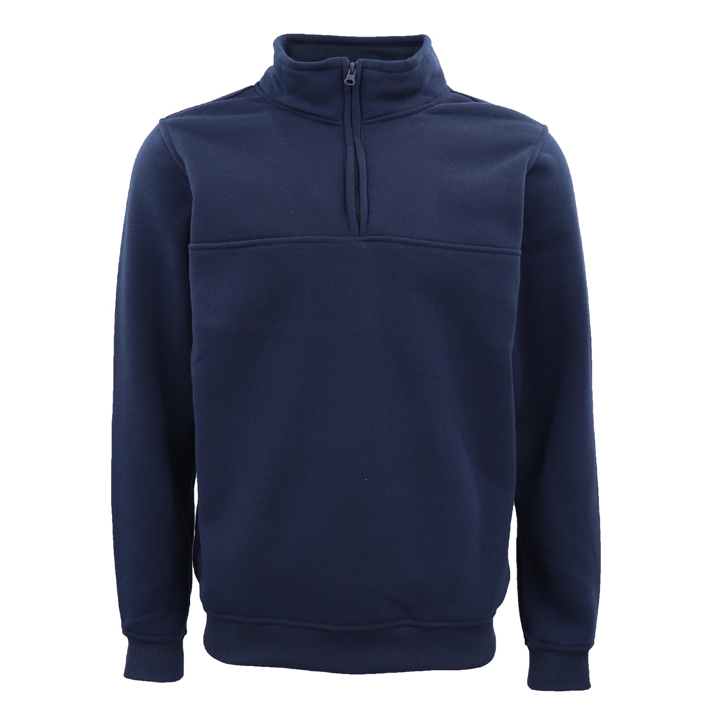 New Men's Unisex Adult Half-Zip Fleece Jumper Pullover Stand Collar Jacket Shirt, Navy, 2XL V474-628708