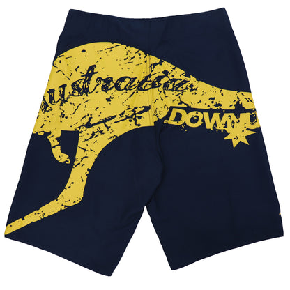 Men's Adult Board Shorts Australia Day Kangaroo Down Under Souvenir Beach Wear, Navy/White, L V474-629719