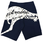 Men's Adult Board Shorts Australia Day Kangaroo Down Under Souvenir Beach Wear, Navy/White, XL