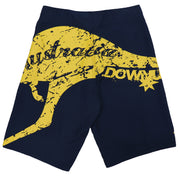 Men's Adult Board Shorts Australia Day Kangaroo Down Under Souvenir Beach Wear, Navy/Yellow, M V474-629723