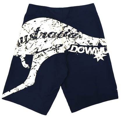 Men's Adult Board Shorts Australia Day Kangaroo Down Under Souvenir Beach Wear, Navy/Yellow, M V474-629723