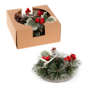 Christmas Floral Table Arrangements Red Berries Pine Cones Flowers Decorations, Large V474-629957