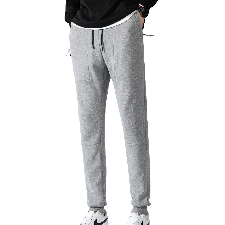 Men's Fleece Slim Trackpant Sport Joggers w Zipped Pockets Gym Casucal Trousers, Black, XL V474-632985