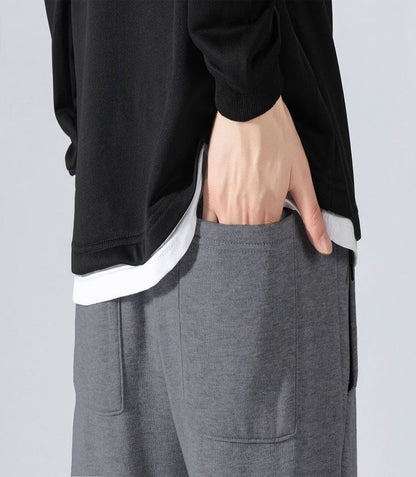 Men's Fleece Slim Trackpant Sport Joggers w Zipped Pockets Gym Casucal Trousers, Dark Grey, XL V474-632992