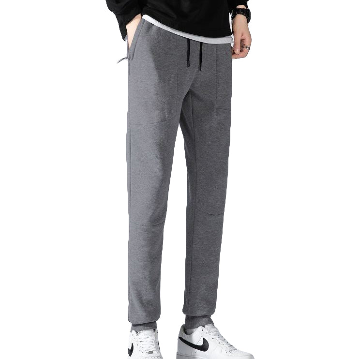 Men's Fleece Slim Trackpant Sport Joggers w Zipped Pockets Gym Casucal Trousers, Dark Grey, 2XL V474-632993