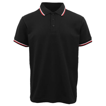 Men's Unisex Polo Shirts Basic Plain Breathable Tops Cotton Cascual Sport Shorts, Black, L V474-633288