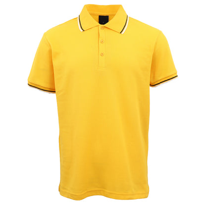 Men's Unisex Polo Shirts Basic Plain Breathable Tops Cotton Cascual Sport Shorts, Black, 3XL V474-633291