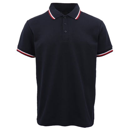 Men's Unisex Polo Shirts Basic Plain Breathable Tops Cotton Cascual Sport Shorts, Navy, M V474-633305