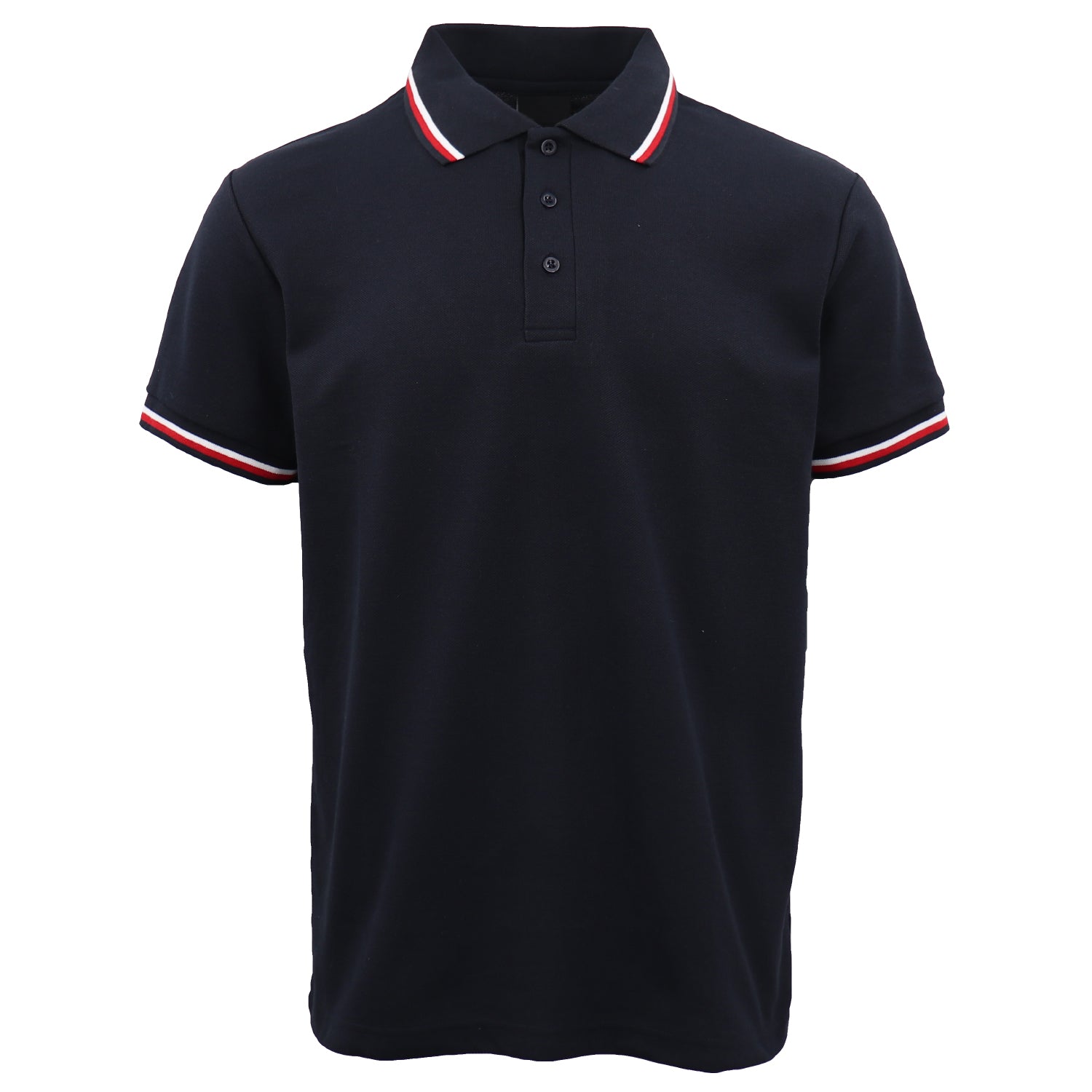 Men's Unisex Polo Shirts Basic Plain Breathable Tops Cotton Cascual Sport Shorts, Navy, 2XL V474-633308