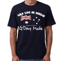 100% Cotton Australian Day Flag T-Shirt Aussie G'Day Mate Navy Souvenir Tee Top, Navy, M V474-635266
