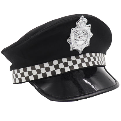 Police Officer Hat Cop Costume Party Cosplay Black Cap Badge Halloween Book Week V474-654755