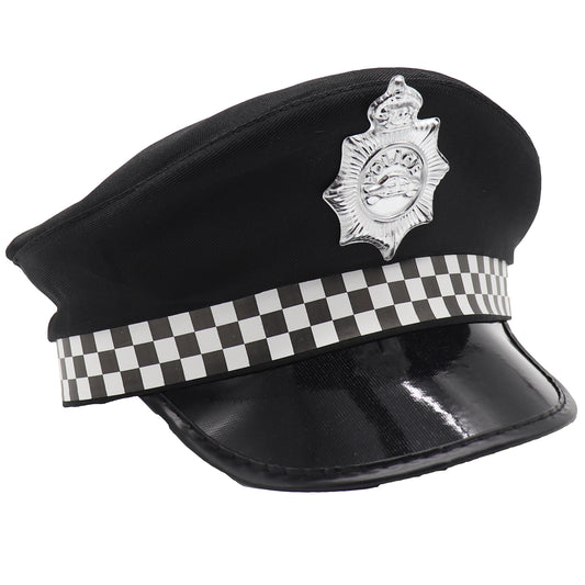 Police Officer Hat Cop Costume Party Cosplay Black Cap Badge Halloween Book Week V474-654755