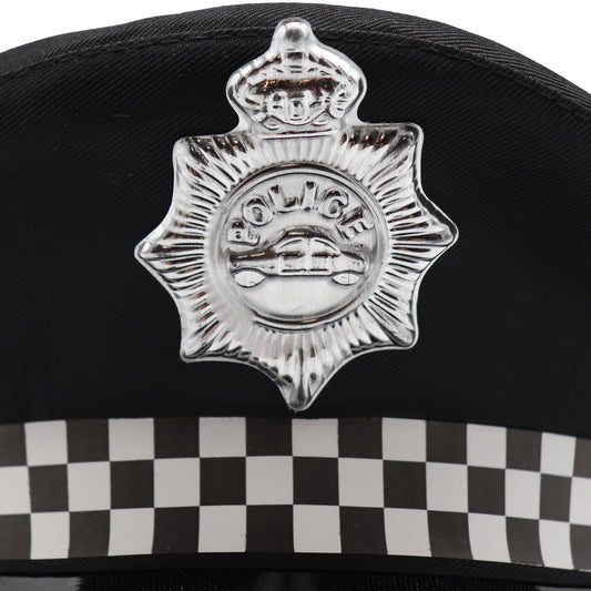 Police Officer Hat Cop Costume Party Cosplay Black Cap Badge Halloween Book Week V474-654755