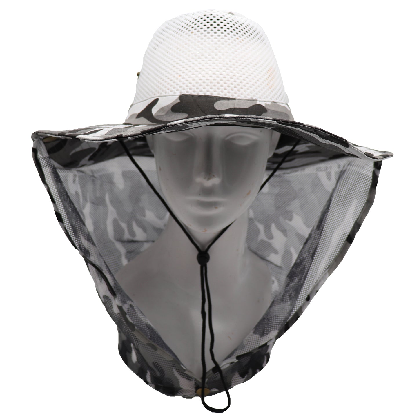 Bucket Flap Boonie Slouch Hat Wide Brim Mesh Crown Neck UV Protect Breathable, Arctic Camo V474-654787