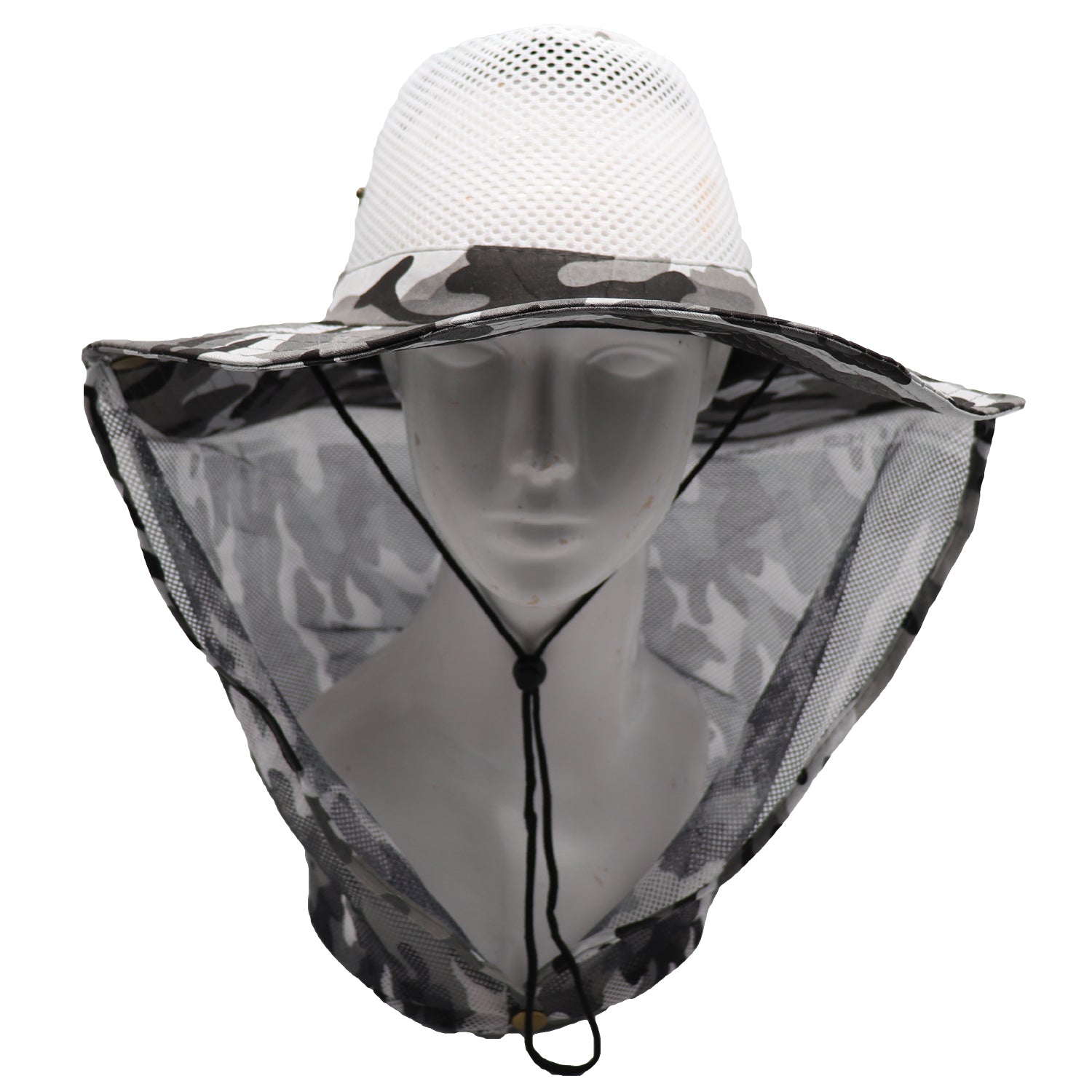 Bucket Flap Boonie Slouch Hat Wide Brim Mesh Crown Neck UV Protect Breathable, Arctic Camo V474-654787