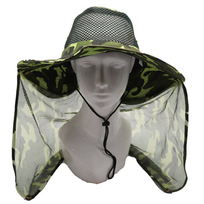 Bucket Flap Boonie Slouch Hat Wide Brim Mesh Crown Neck UV Protect Breathable, Forest Camo V474-654789
