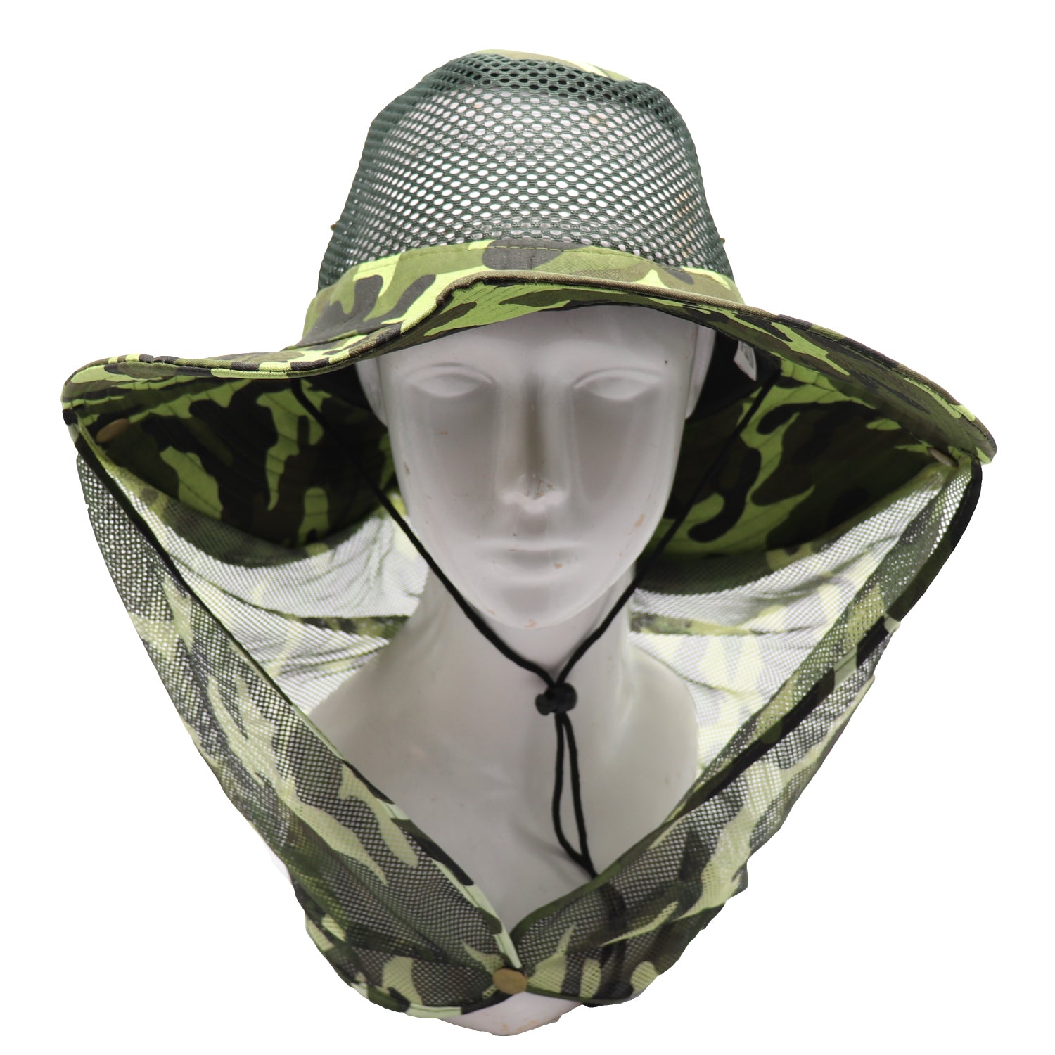 Bucket Flap Boonie Slouch Hat Wide Brim Mesh Crown Neck UV Protect Breathable, Forest Camo V474-654789