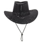 Sequin Cowboy Hat Glitter Cap Western Trilby Shiny Cowgirl Dress Up Party Wear, Black V474-654822