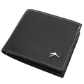 Mens Wallet Australian Kangaroo Leather Bifold Souvenir Gift Coin Card Holder, Black Kangaroo V474-662764