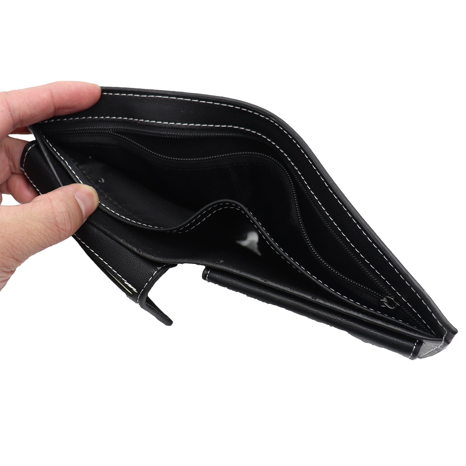 Mens Wallet Australian Kangaroo Leather Bifold Souvenir Gift Coin Card Holder, Black Kangaroo V474-662764