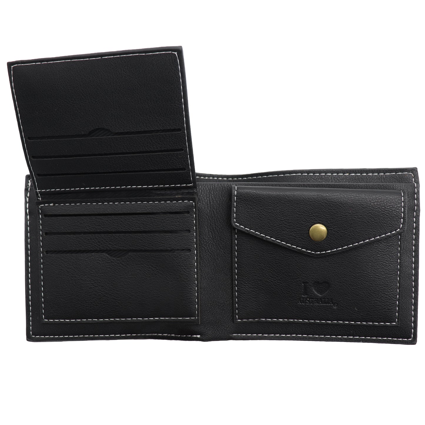 Mens Wallet Australian Kangaroo Leather Bifold Souvenir Gift Coin Card Holder, Black Kangaroo V474-662764