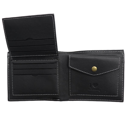 Mens Wallet Australian Kangaroo Leather Bifold Souvenir Gift Coin Card Holder, Black Kangaroo V474-662764