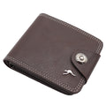 Mens Wallet Australian Kangaroo Leather Bifold Souvenir Gift Coin Card Holder, Dark Brown Snap V474-662767