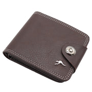 Mens Wallet Australian Kangaroo Leather Bifold Souvenir Gift Coin Card Holder, Dark Brown Snap V474-662767